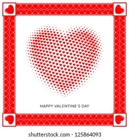 Heart shaped valentine love with decorative frame. Ideal for Valentine's Day.