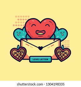 heart shaped valentine vector poster design.