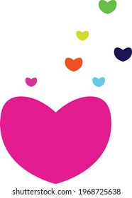 Heart shaped vector design using simple objects