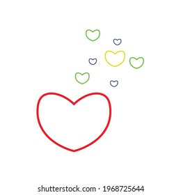 Heart shaped vector design using simple objects