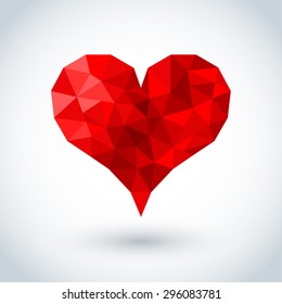 Heart Shaped Vector In Geometrical Theme