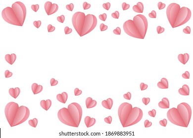 Heart shaped vector illustration of paper on a white background with blank space, perfect for a meaningful expression on the day of love.