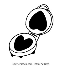 Heart Shaped Waffle Maker doodle vector illustration