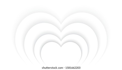 Heart shaped white background  vector