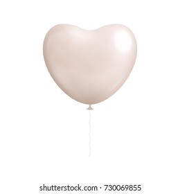 Heart shaped white balloon isolated. Heart shaped white balloon isolated on a white background for designers and illustrators. Ball in the form of a vector illustration