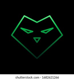 heart shaped wolf face nolan icon. Simple thin line, outline vector of Heartbeat icons for ui and ux, website or mobile application