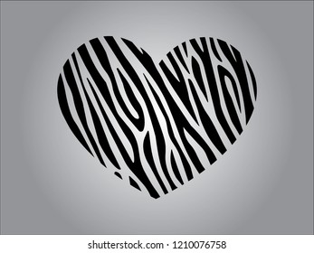 Heart shaped zebra skin pattern 