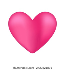Heart Shapes 3D for Valentine's Day or Wedding Day. Love Symbol. Vector Illustration. 