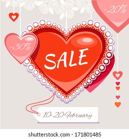 Heart shapes for all kinds of design on romantic background