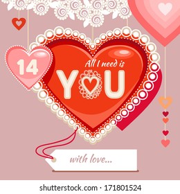 Heart shapes for all kinds of design on romantic background