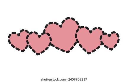  Heart shapes with border dots for valentines day background