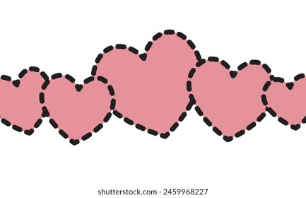  Formas de corazón con puntos de borde para el fondo de San Valentín