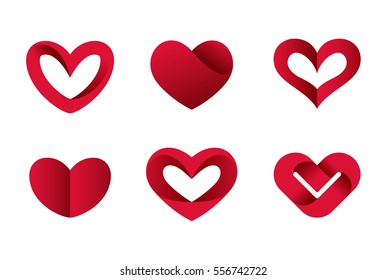 Heart shapes collection design vector template. St. Valentine day of love.
Cardiology Medical Health care Logotype concept icons