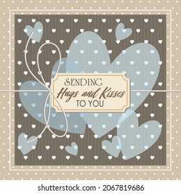 Heart shapes and decorations for valentine or wedding card