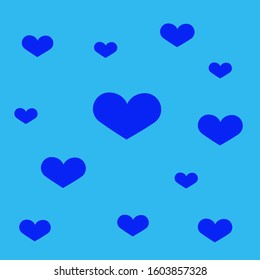 heart shapes in different sizes for Valentines Day background. Lovely heart wallpaper.
