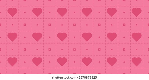 heart shapes and flowers minimalist seamless backgrounds