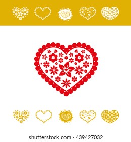 Heart shapes, icon with heart shape, vector heart logo