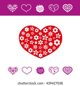 Heart shapes, icon with heart shape, vector heart logo