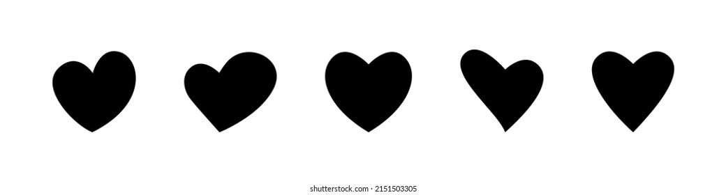 Heart shapes isolated on white background. Heart set. Vector isolated heart icon collection. Vector graphic EPS 10