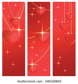 Heart shapes on the abstract background to the Valentine's day. Vector illustration. 