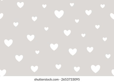 Formas de coração em um fundo bege. Padrão perfeito sob a máscara de corte, conveniente para edição. A cor de fundo pode ser facilmente substituída. Plano de fundo dos namorados para papel, tampa, têxtil, envoltório de presente