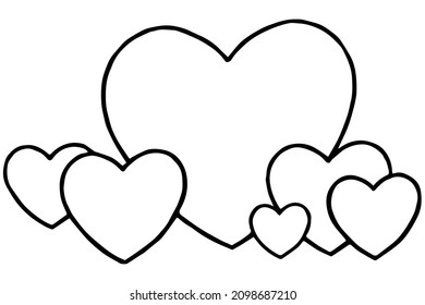  Heart Shapes on White Background. Love symbols. Flat Heart Silhouettes Vector. icons. Vector illustration