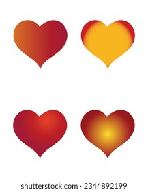 Heart Shapes on White Background, Colorful Heart Shape