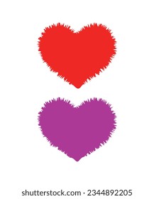 Heart Shapes on White Background, Colorful Heart Shape