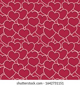 Heart shapes seamless pattern. Background for textiles, surface, wallpaper, site backdrop. Eps file, vector image.