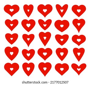 Heart Shapes Small Hearts Inside Vector Stock Vector (Royalty Free ...