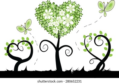 heart shapes with tree