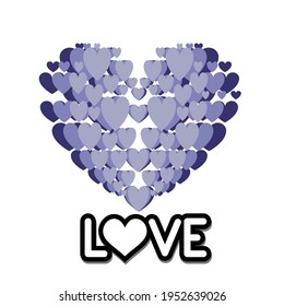 Heart shapes with typography vector illustration,no backgrounds. good template for romantic design like valentines day