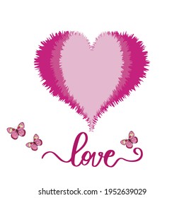 Heart shapes with typography vector illustration,no backgrounds. good template for romantic design like valentines day