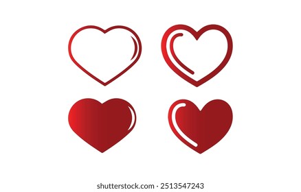Heart shapes vector icons or logos set, different cartoon cute hearts collection
Hearts geometric linear logos, vector icons or logotypes set, love, care geometrical 
Symbols collection, graphic desig