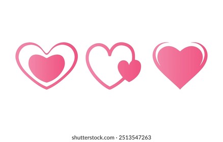 Conjunto de iconos o logotipos de vectores de Formas de corazón, colección de corazones lindos de dibujos animados diferentes
Corazones geométricos logotipos lineales, iconos vectoriales o logotipos conjunto, amor, cuidado geométrico 
Colección de símbolos, diseño gráfico