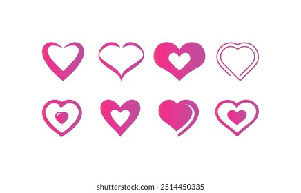 Heart shapes vector icons or logos set, different cartoon cute hearts collection
Hearts icon in hand drawn style. Handmade painted heart vector illustration on 
Hearts Shapes Icons stock illustration
