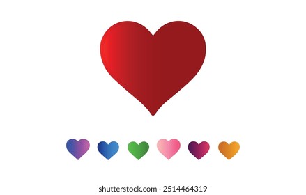 Heart shapes vector icons or logos set, different cartoon cute hearts collection
Hearts icon in hand drawn style. Handmade painted heart vector