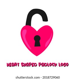 heart shapped padlock logo vektor