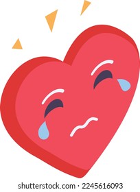 heart shedding tears Concept, Crying Gesture vector Icon design, Love and romance symbol, Valentines Day Sign, fascination and glamour stock illustration