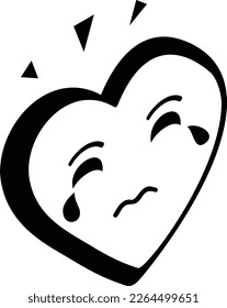 heart shedding tears Concept, Crying Gesture vector Icon design, Falling in love symbol, emotions and sensations Sign, fascination and glamour stock illustration