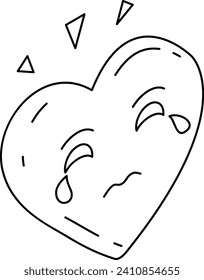 Lágrimas de desprendimiento de corazón Concepto isométrico, vector de gesto de llanto diseño de iconos, símbolo de aplastamiento de obsesión, emociones y sensaciones Signo, ilustración de material de relación y sentido del corazón