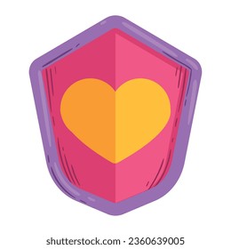 heart shield design vector isolated