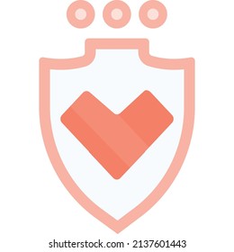 Heart shield icon. Love protect vector logo. Health safe and medical care and protection symbol design isolated on white background