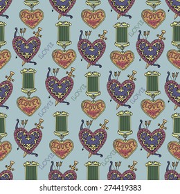 Heart shield image design background pattern design for wallpaper and other decoration needs. 