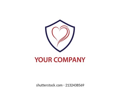 Plantilla de diseño del logotipo de Heart Shield