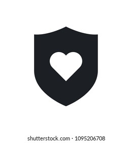 heart shield vector icon