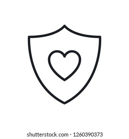 Heart Shield Vector Icon