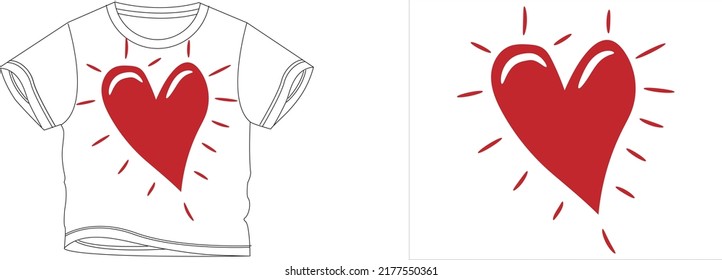 heart shine t-shirt design background color is a white and t-shirt color is a white beautiful color and beautiful design