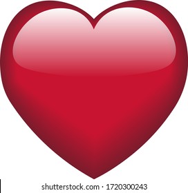 Heart with shiny highlight and gradient