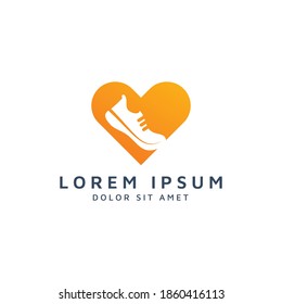 diseño del logotipo del espacio para uso en el corazón y los zapatos negativos